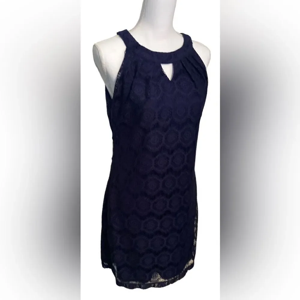 Maurices Navy Lace Dress Medium - Picture 2 of 6